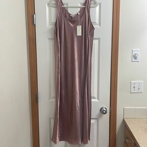 Vince satin slip dress in mauve, size XXL
